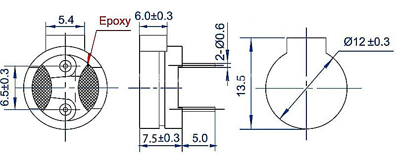 magnetic transducer EET1275B 1.5 volt High-Output Alarm buzzer - ESUNTECH