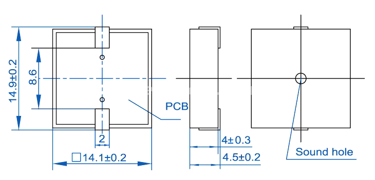 SMD Piezo buzzer EPT1440S-HS-05-4.0-16-R low voltage SMT - ESUNTECH