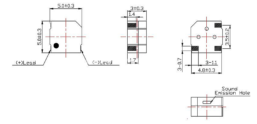 SMD transducer EET5030HS-03L-4.0-12-R High-Output Alarm Annunciator - ESUNTECH