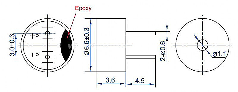 mini magnetic transducer EET6636 low voltage buzze r- ESUNTECH
